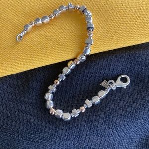Silpada Silver and Gold Bead Nugget Bracelet ~ Retired B1213